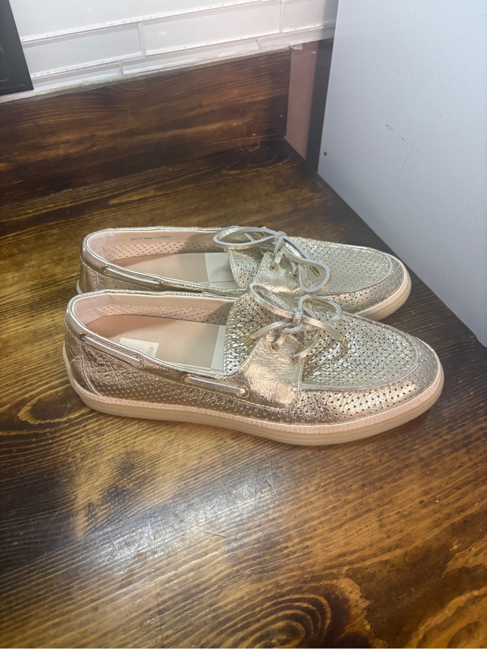 Dolce vita metallic gold loafers size 9.5